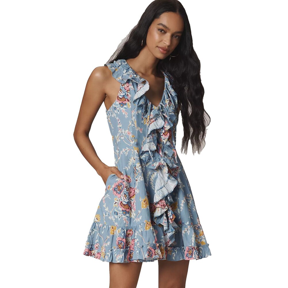 Caroline Constas Women's Bowie Ruffle Mini Dress size S NWT Romantic Floral